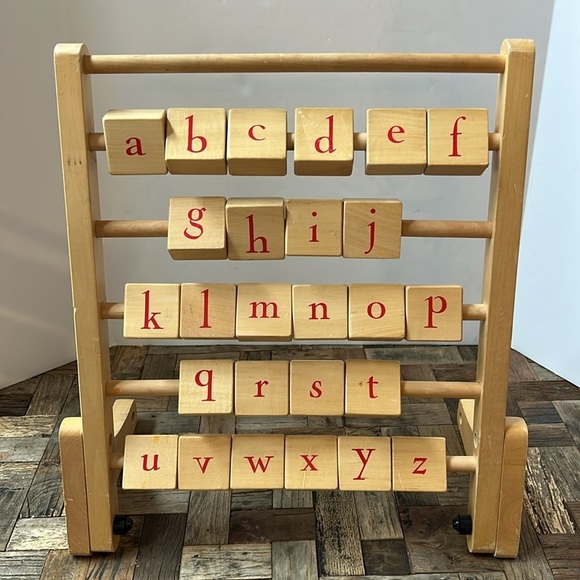 Pottery Barn Kids Wooden Alphabet Abacus Learning Toy - Picture 6 of 14